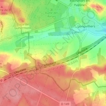 Carte topographique Reculet, altitude, relief