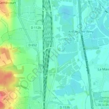 Carte topographique Saint-Rémy, altitude, relief