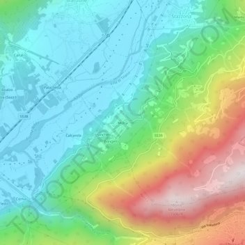 Carte topographique Motta, altitude, relief