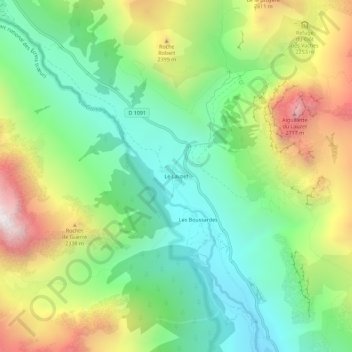 Carte topographique Le Lauzet, altitude, relief
