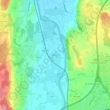 Carte topographique Reusshof, altitude, relief