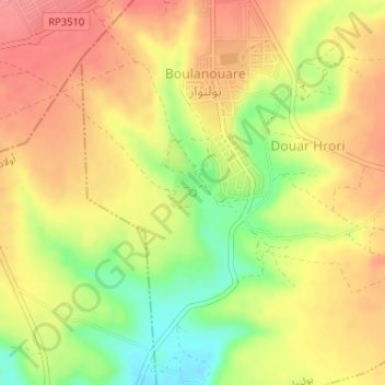 Carte topographique Douar N2 boulanouar, altitude, relief