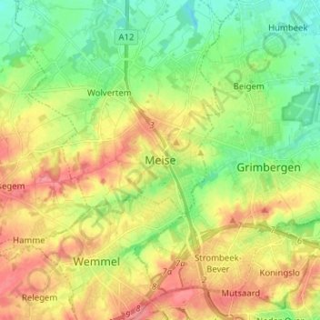 Carte topographique Meysse, altitude, relief