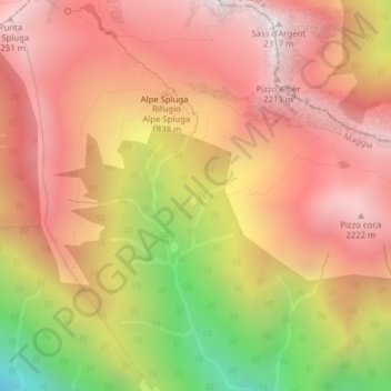 Carte topographique Cortone, altitude, relief