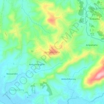 Carte topographique Amboniloha, altitude, relief