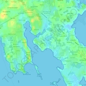 Carte topographique Kerinis, altitude, relief