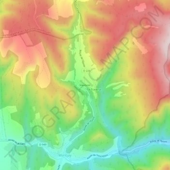 Carte topographique Vaucluse, altitude, relief