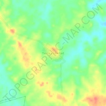 Carte topographique Tierra y Libertad, altitude, relief