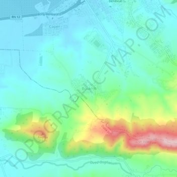 Carte topographique Boukhil, altitude, relief