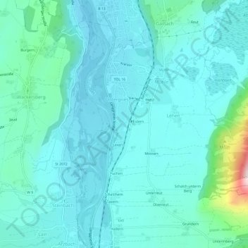 Carte topographique Wiedmoos, altitude, relief