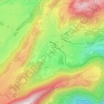 Carte topographique La Sagne, altitude, relief