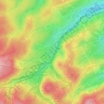 Carte topographique Am Zollpfosten, altitude, relief
