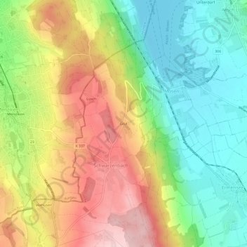 Carte topographique Grüt, altitude, relief