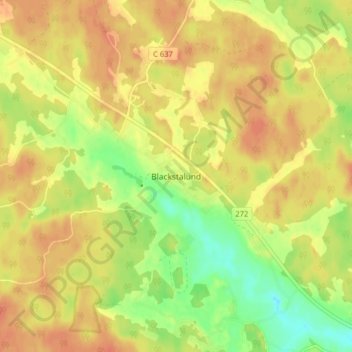 Carte topographique Blackstalund, altitude, relief