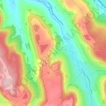Carte topographique Écorsaint, altitude, relief