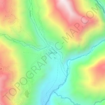 Carte topographique Llaclla, altitude, relief