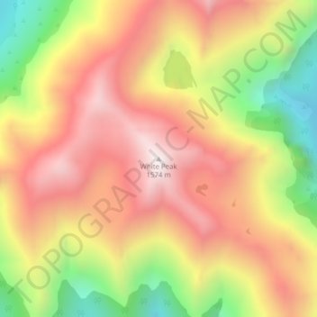 Carte topographique White Peak, altitude, relief