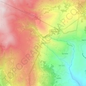 Carte topographique Sirarelhos, altitude, relief