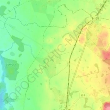Carte topographique Lischow, altitude, relief