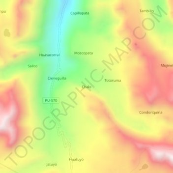 Carte topographique Chalo, altitude, relief