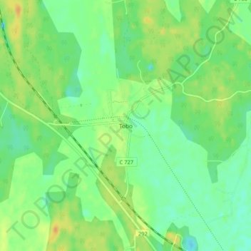 Carte topographique Tobo, altitude, relief