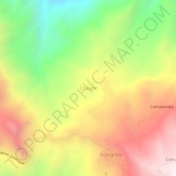 Carte topographique Chaupe, altitude, relief