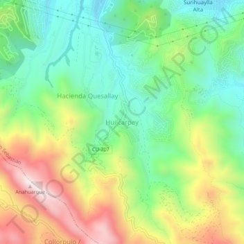Carte topographique Huilcarpay, altitude, relief