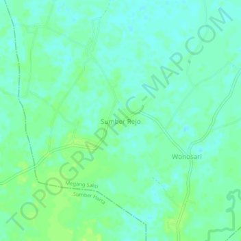 Carte topographique Sumber Rejo, altitude, relief