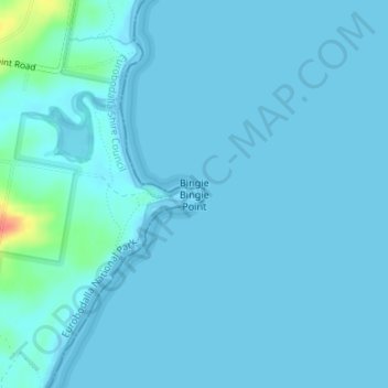 Carte topographique Bingie Bingie Point, altitude, relief