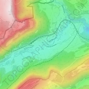 Carte topographique Vallorbe, altitude, relief