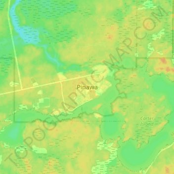 Carte topographique Pinawa, altitude, relief