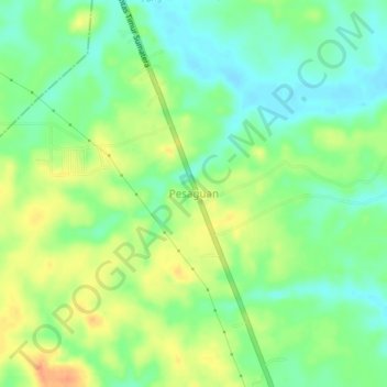 Carte topographique Pesaguan, altitude, relief