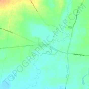 Carte topographique Streatham, altitude, relief