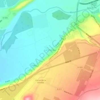 Carte topographique La Chimba, altitude, relief