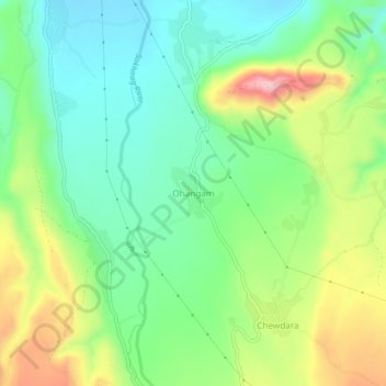 Carte topographique Ohangam, altitude, relief