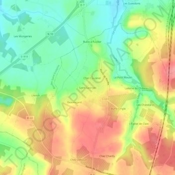 Carte topographique Saint-Georges, altitude, relief