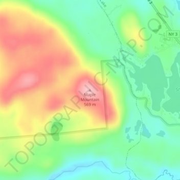Carte topographique Maple Mountain, altitude, relief