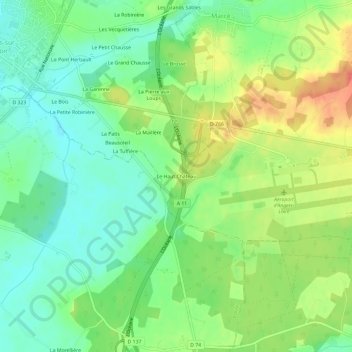 Carte topographique Le Haut Château, altitude, relief