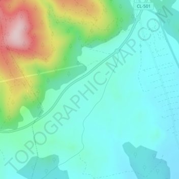 Carte topographique Cañada de las Fuentes, altitude, relief