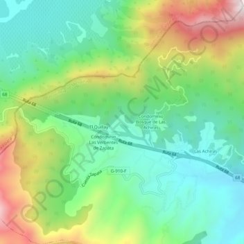 Carte topographique Parque Ecológico, altitude, relief