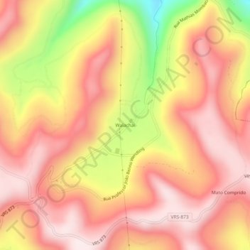 Carte topographique Walachai, altitude, relief