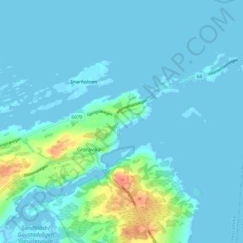 Carte topographique Vevang, altitude, relief