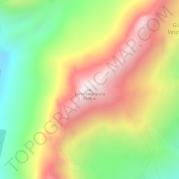Carte topographique Cerro Vespignani, altitude, relief