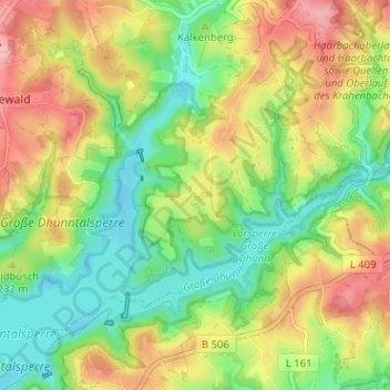 Carte topographique Unterberg, altitude, relief