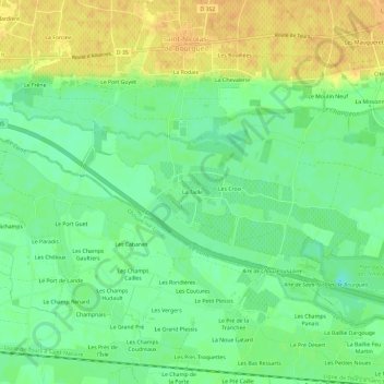Carte topographique La Taille, altitude, relief