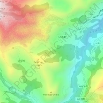 Carte topographique Cueva de los Suspiritos Azules, altitude, relief