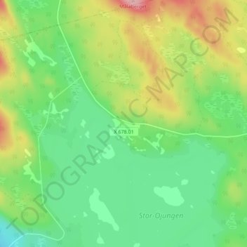 Carte topographique Öjung, altitude, relief