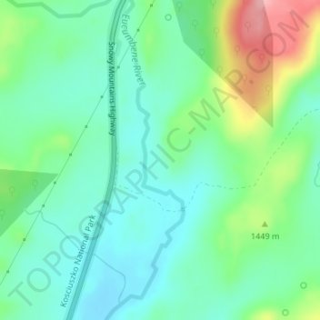 Carte topographique Six Mile Diggings, altitude, relief