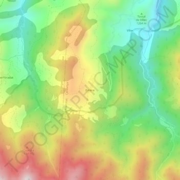 Carte topographique Estana, altitude, relief