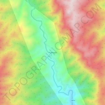 Carte topographique Humaya, altitude, relief